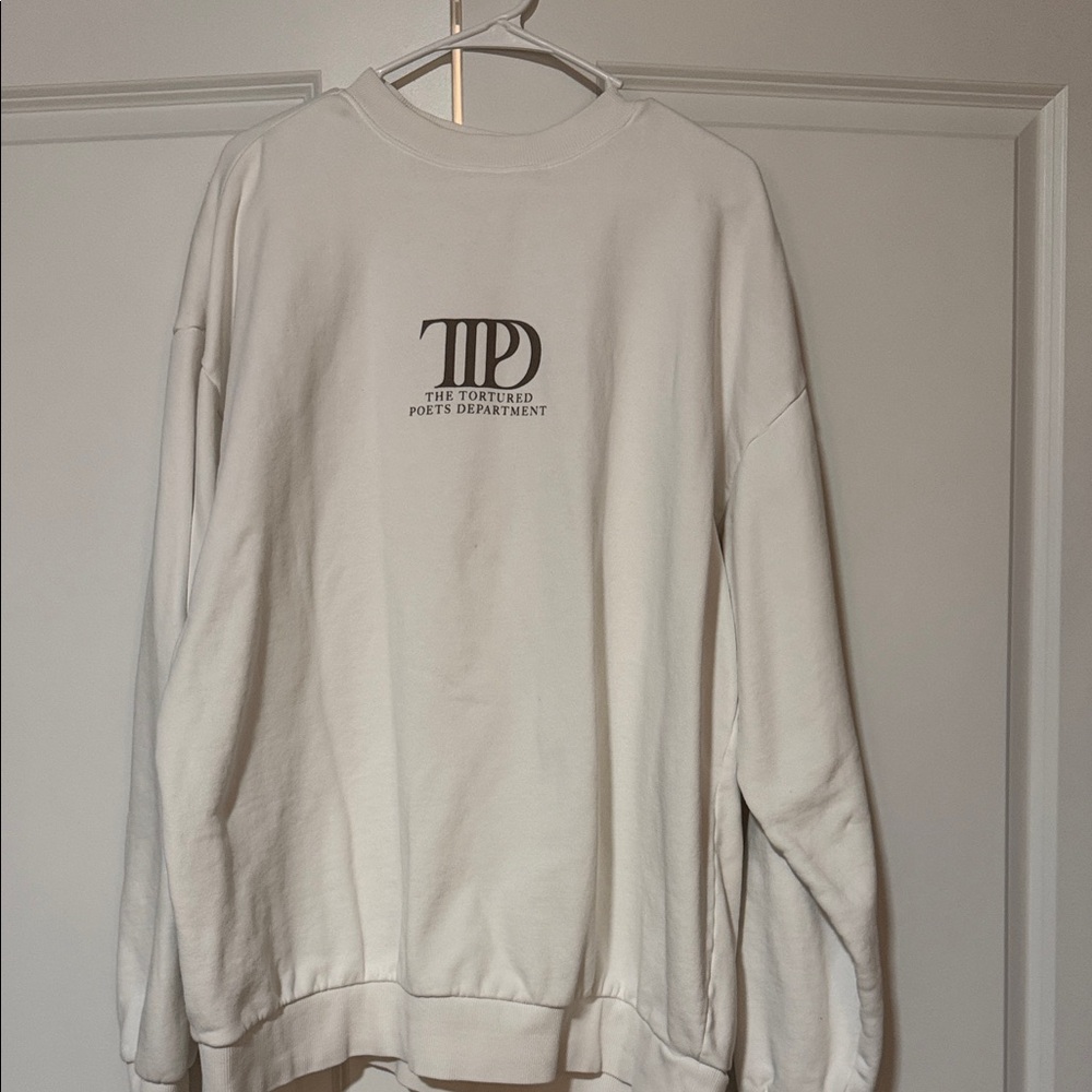 Taylor Swift White Crewneck Sweatshirt- TTPD